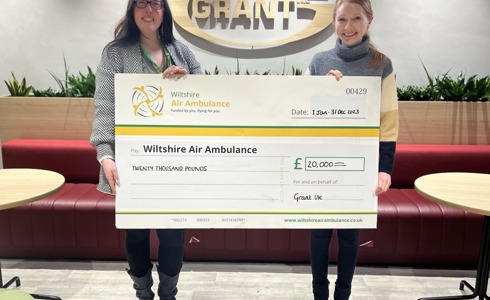 Grant UK cheque presentation of £20,000
