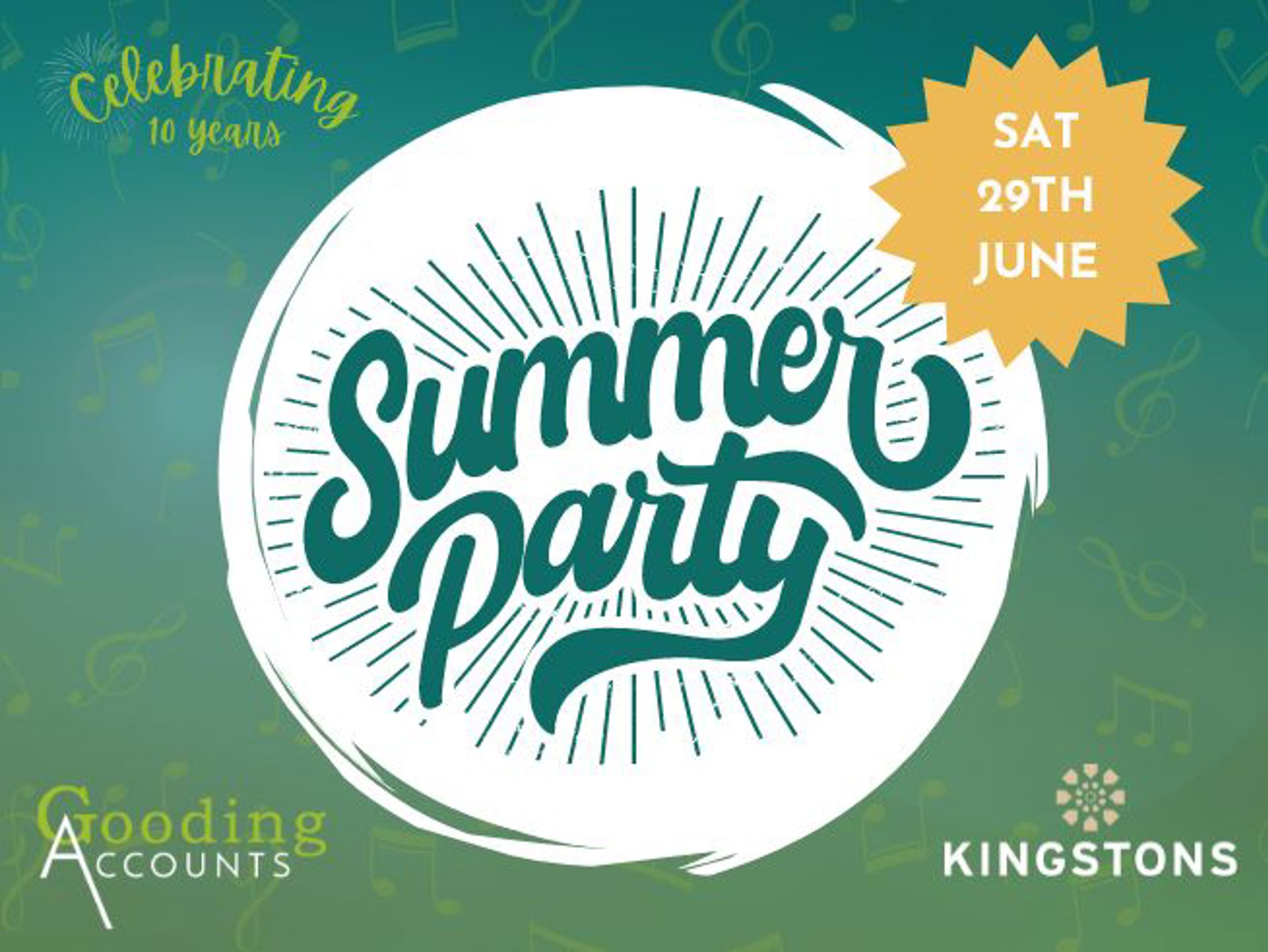 Gooding Accounts Summer Party graphic