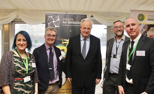 A group of smartly dresses people at the Air Ambulances UK Parliamentary Reception.