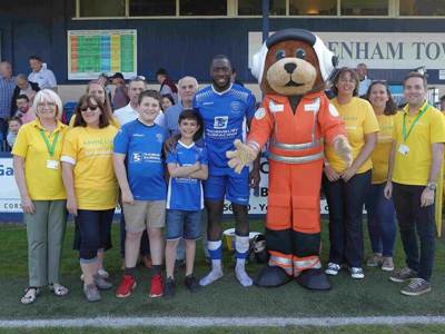 Wilber and volunteers at Chippenham Town FC