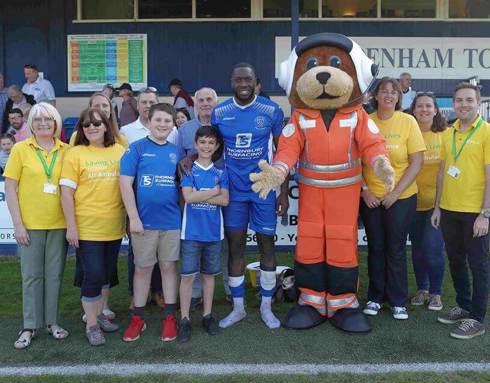 Wilber and volunteers at Chippenham Town FC