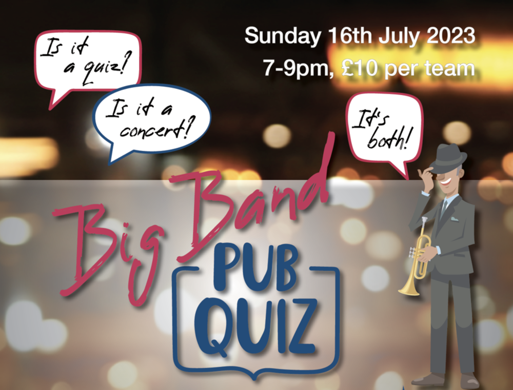 A poster for a Big Band Pub Quiz event