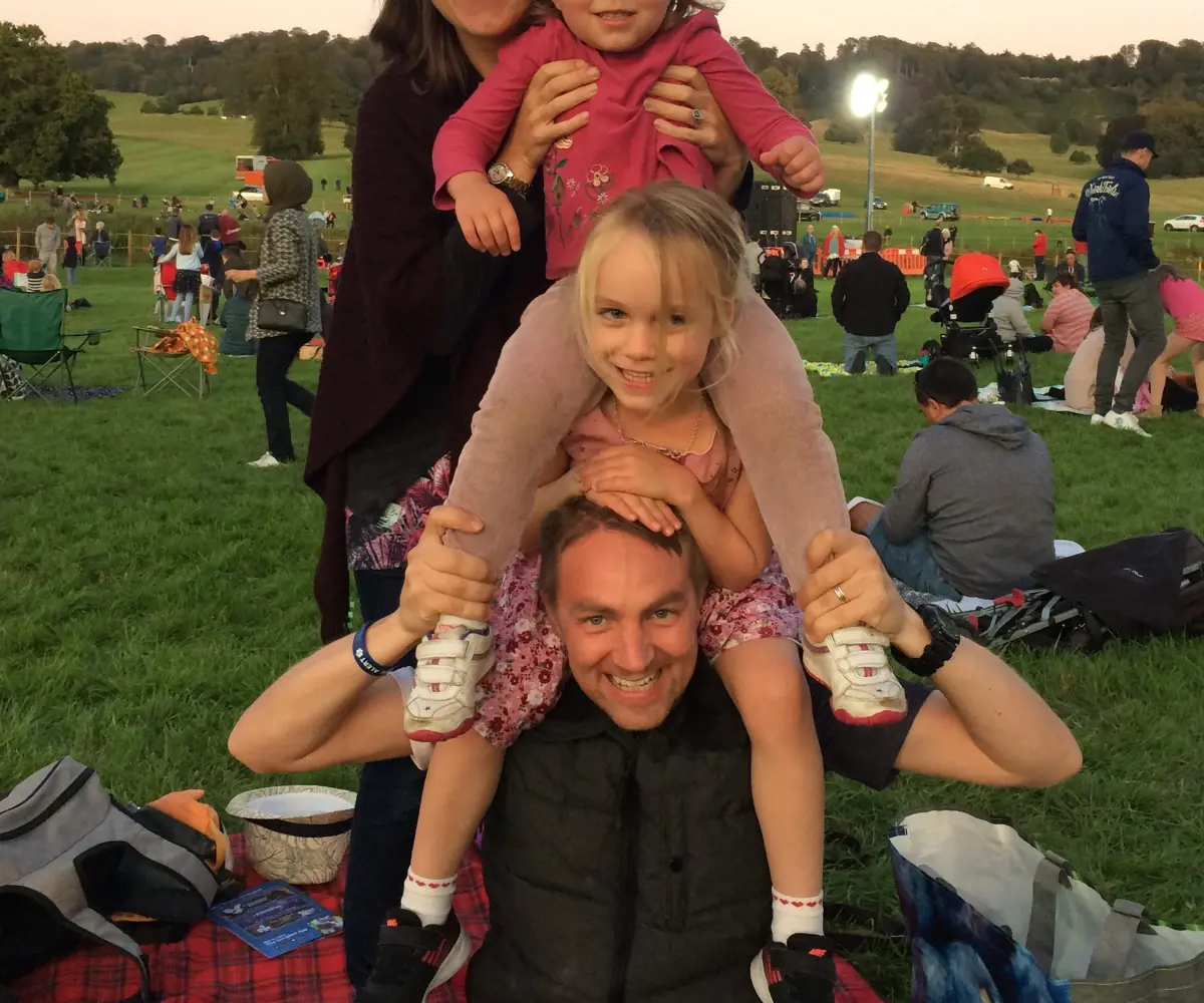 Former patient Stuart Hershbein and his family at an event Former patient Stuart Hershbein and his family at an event