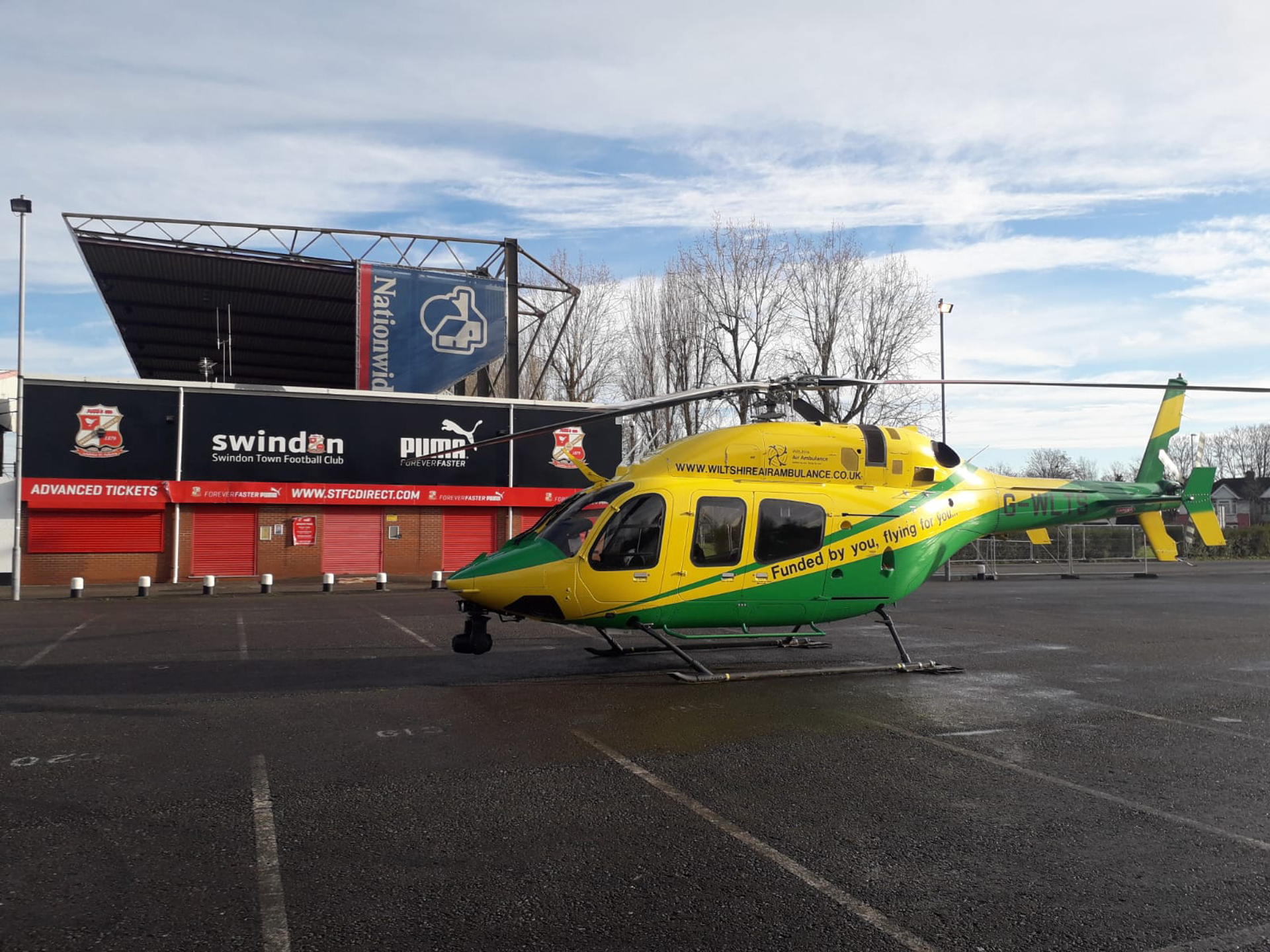 Helimed 22 at landed at Swindon Town FC
