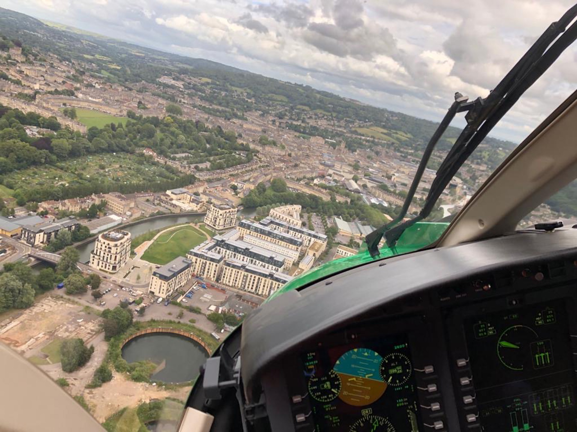 Wiltshire Air Ambulance aerial view of Bath