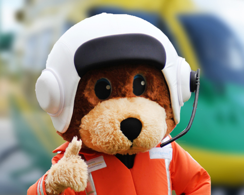 Wilber the WAA paramedic bear mascot