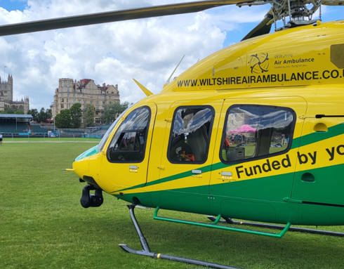 Wiltshire Air Ambulance's helicopter in Bath