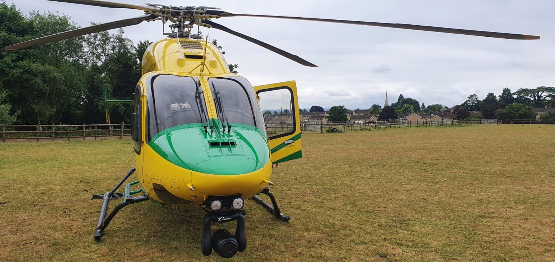 Wiltshire Air Ambulance's helicopter landed in Bradford On Avon